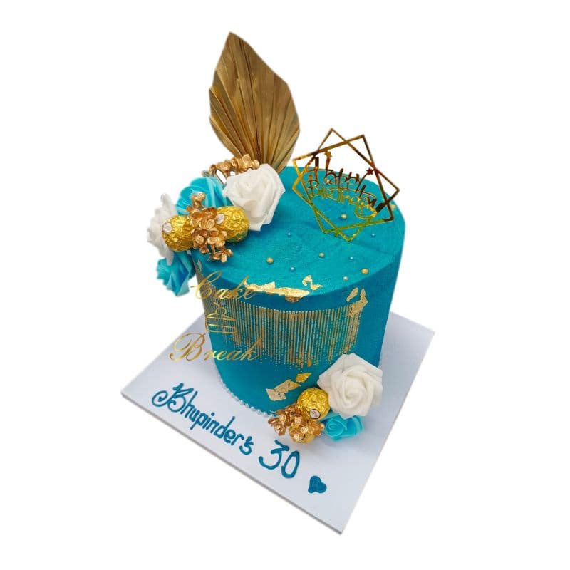 Tall Blue Cake view 3