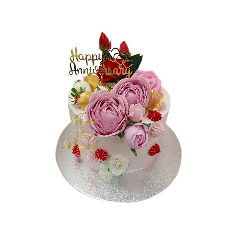 Floral Anniversary Cake view 2