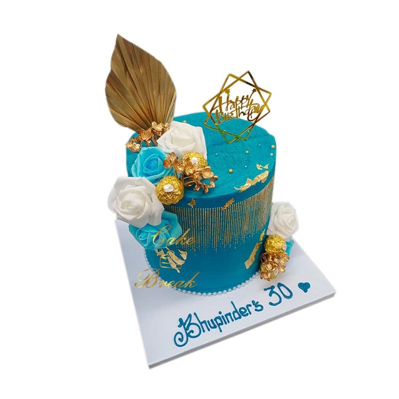 Tall Blue Cake view 4