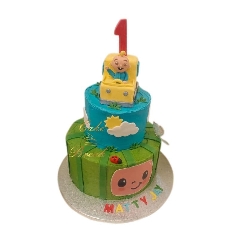 2 Tier Cocomelon Cake view 3
