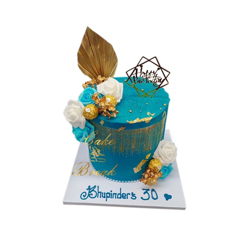 Tall Blue Cake view 2