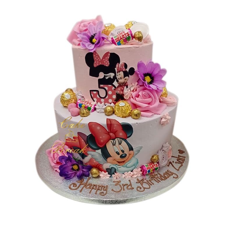 2 Tier Minnie Mouse Cake view 2