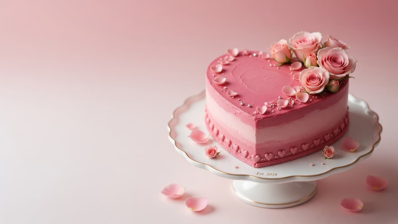 Heart-shaped cake