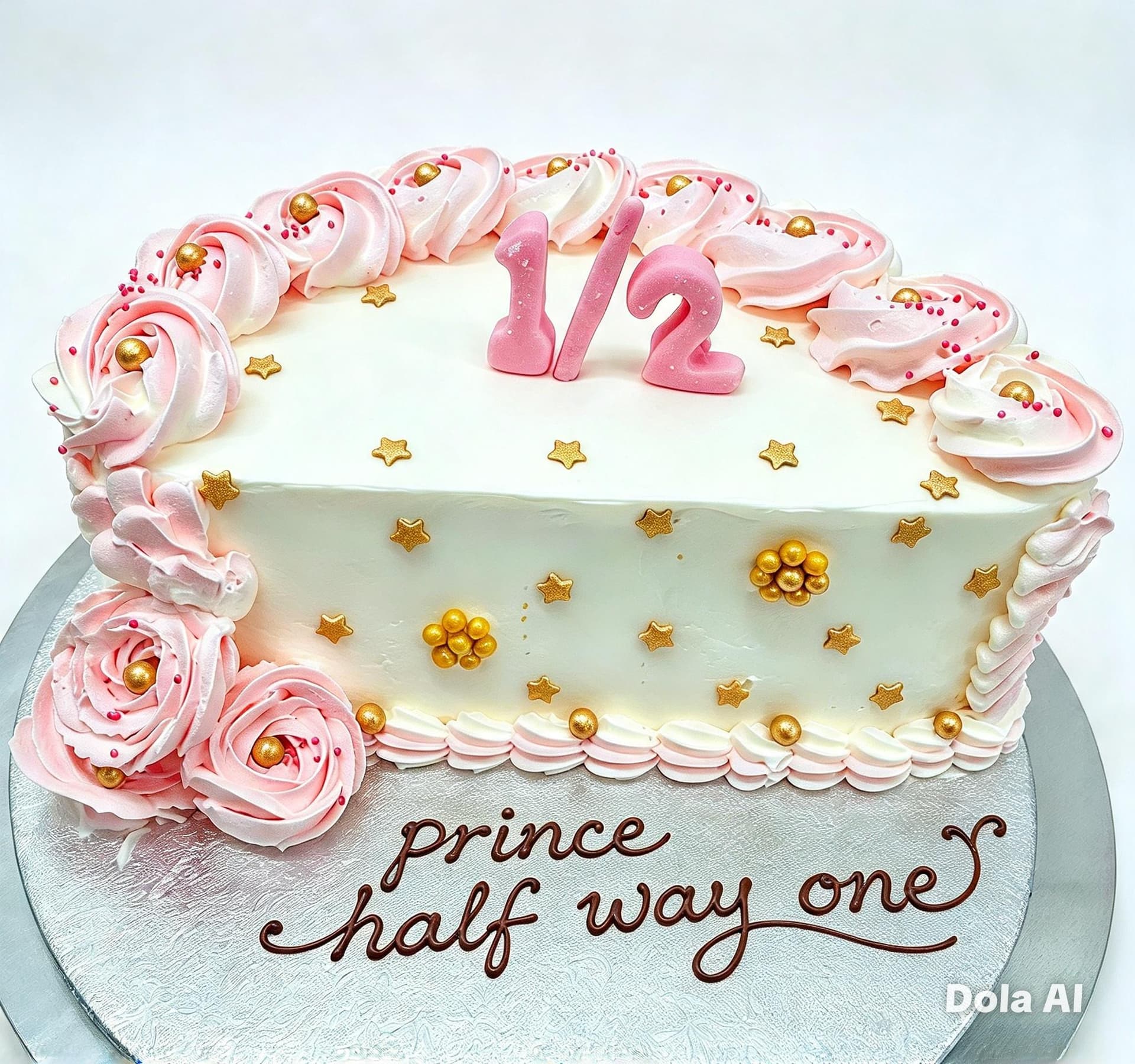 Half Way To One Birthday Pink Cake